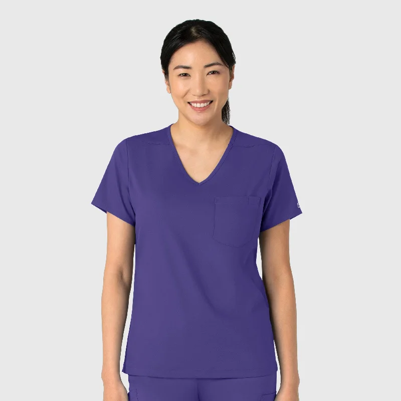 Boundless Women's Tuck-In Scrub Top - Grape Romantic Flair