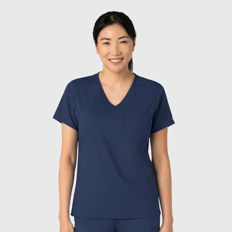 Boundless Women's Tuck-In Scrub Top - Navy Fresh Styles, Fresh Deals