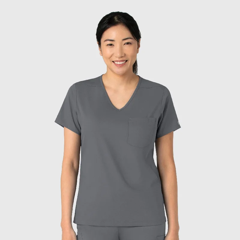 Boundless Women's Tuck-In Scrub Top - Pewter Luxury Fashion for Women