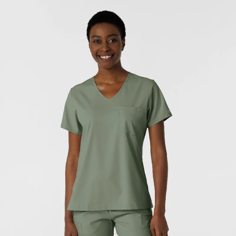 Boundless Women's Tuck-In Scrub Top - Sage Soft Textures