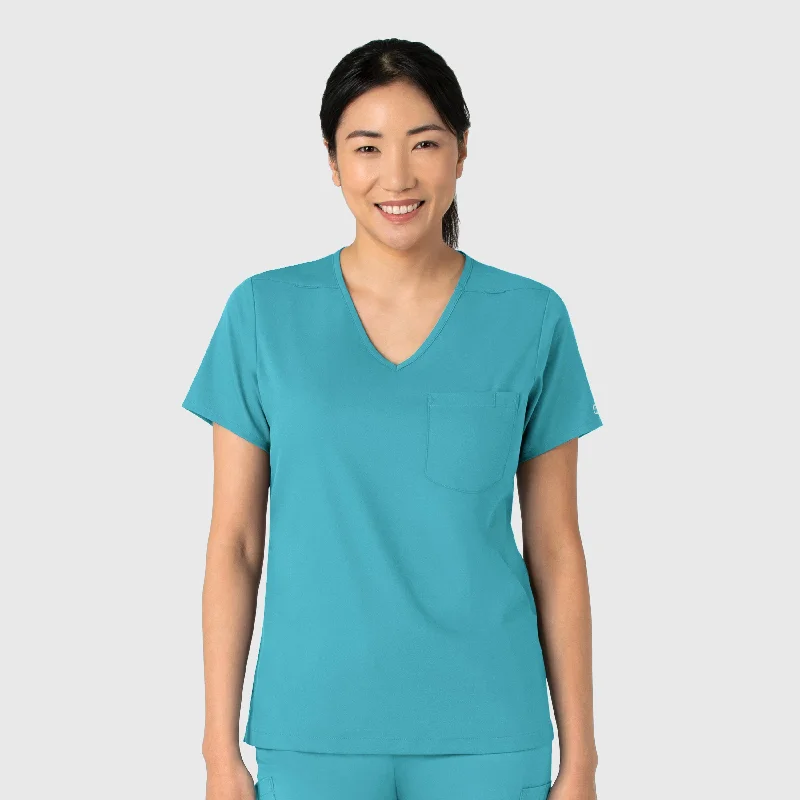 Boundless Women's Tuck-In Scrub Top - Teal Refined Simplicity