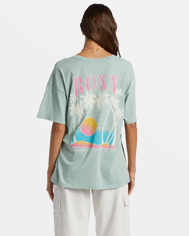 Bring The Good Vibes Oversized T-Shirt - Blue Surf Feminine Soft - Hued Styles