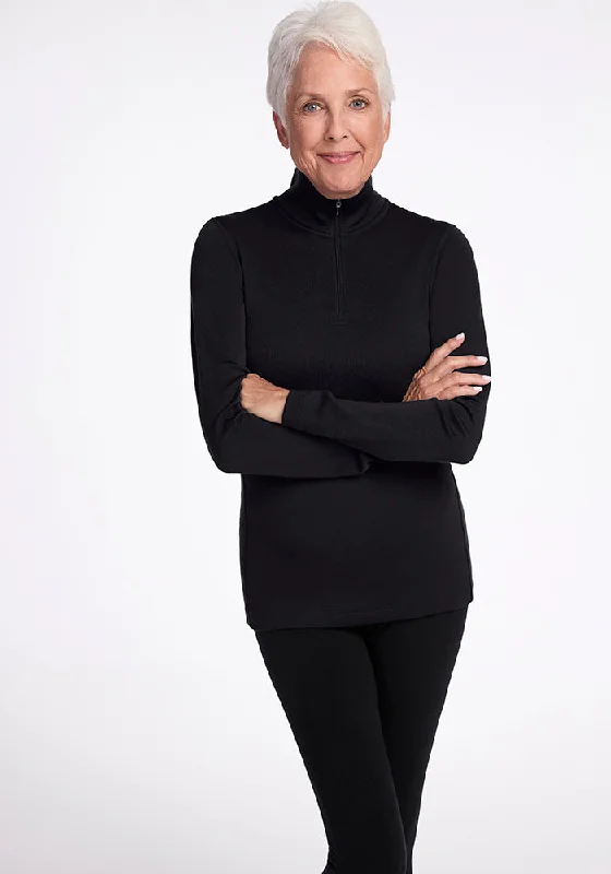 Brooke 1/4 Zip - Black Celebrate With Big Savings