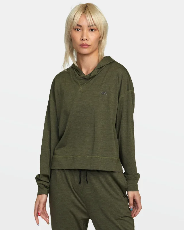 C-Able Cropped Workout Hoodie - Olive Classic Charm