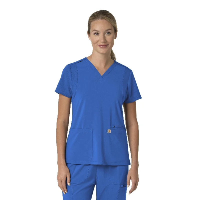 Carhartt Force Cross-Flex Women's Flex Panel V-Neck Scrub Top - Royal Fashion Frontiers