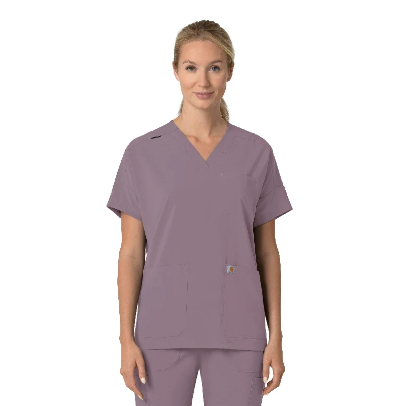 Carhartt Force Cross-Flex Women's Oversized V-Neck Scrub Top - Lavender Mist Best Deals Of The Season