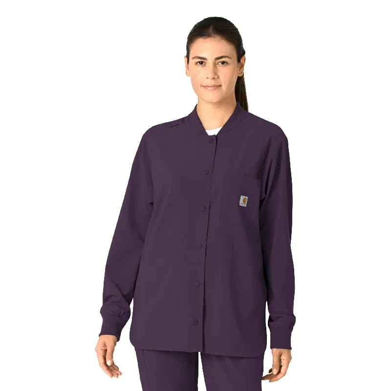 Carhartt Force Cross-Flex Women's Shirt Jacket - Black Plum All Season Fashion Collection