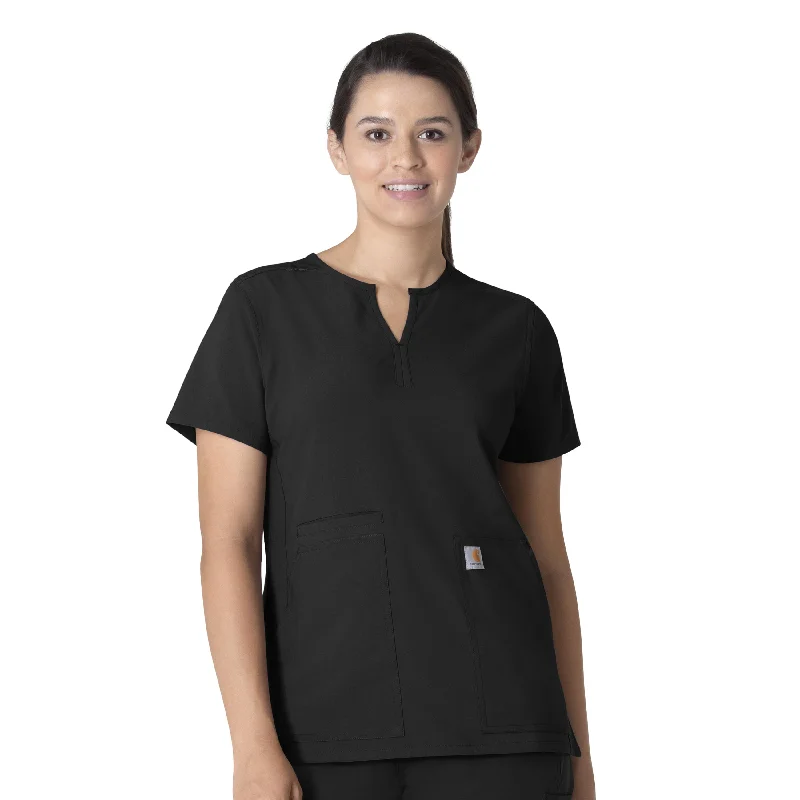 Carhartt Force Essentials Women's Notch Neck Tunic Scrub Top - Black Urban Femme Streetwear