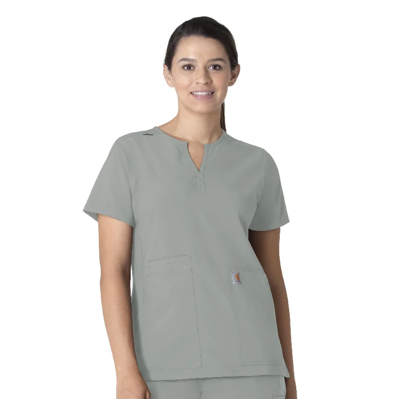 Carhartt Force Essentials Women's Notch Neck Tunic Scrub Top - Grey Luxury Style