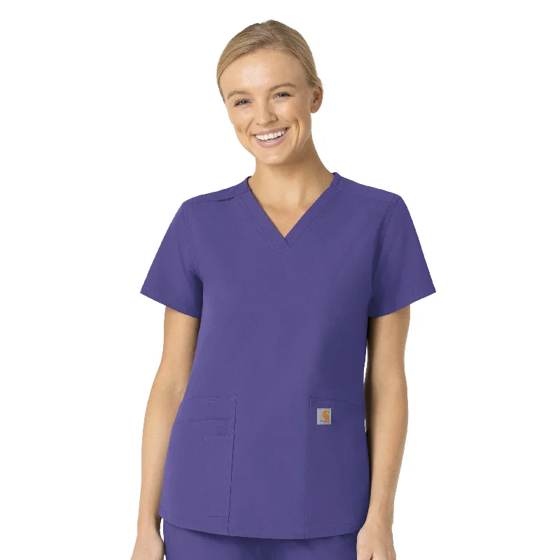 Carhartt Force Essentials Women's V-Neck Scrub Top - Grape Stylish Savings