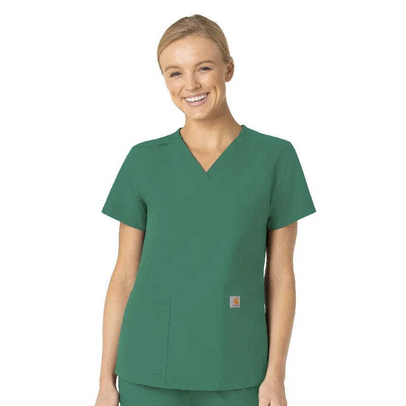 Carhartt Force Essentials Women's V-Neck Scrub Top - Hunter Flash Sale Fever