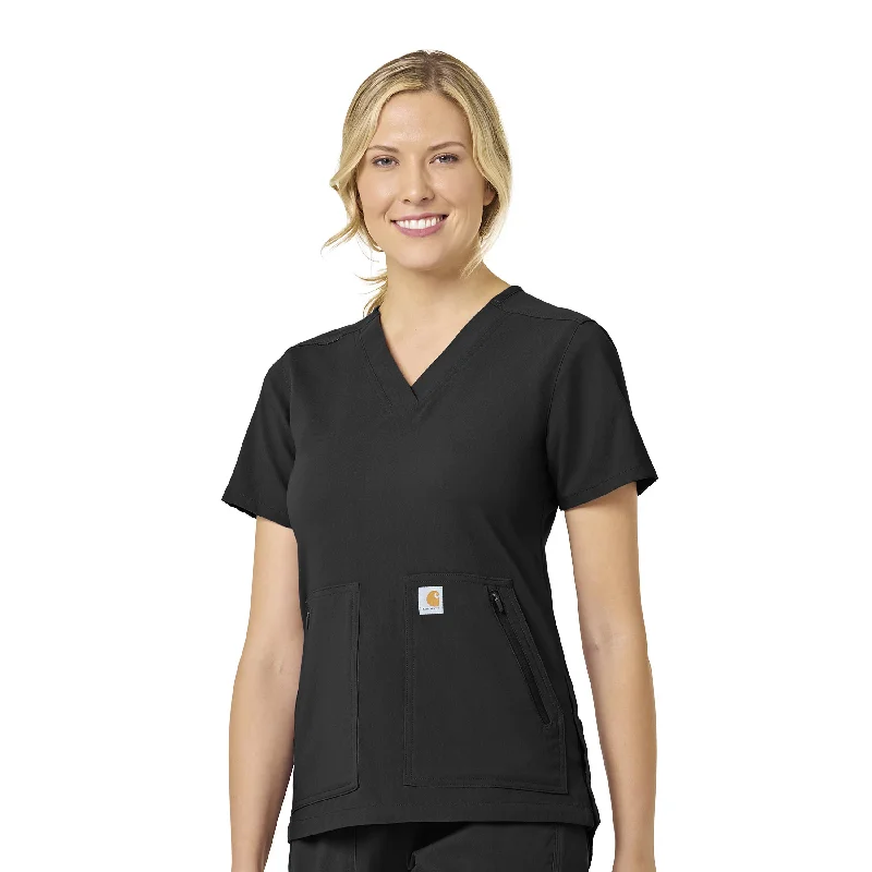 Carhartt Rugged Flex Peak Women's 4-Pocket V-Neck Scrub Top - Black Hot Sale