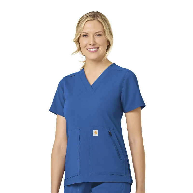 Carhartt Rugged Flex Peak Women's 4-Pocket V-Neck Scrub Top - Royal Latest Fashion