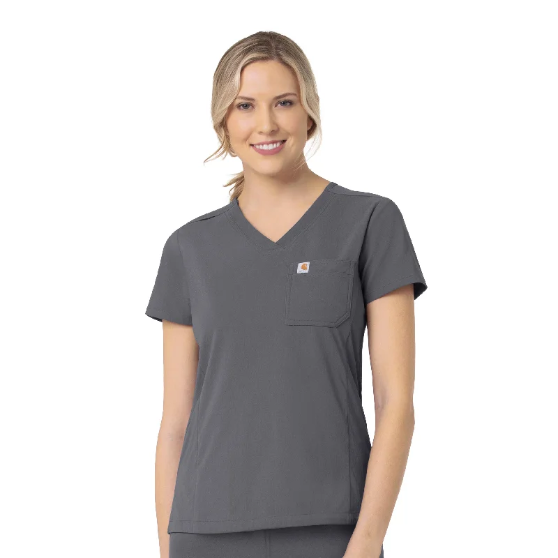 Carhartt Rugged Flex Peak Women's Tuck-In Scrub Top - Pewter High End Designer Brands Discount