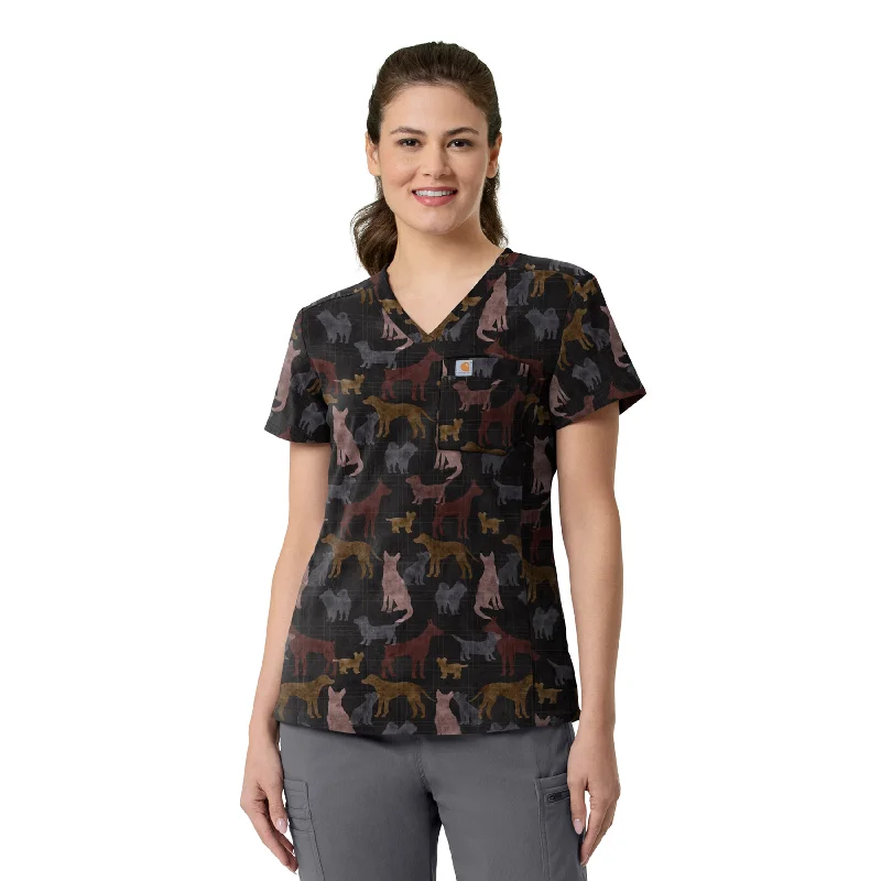 Carhartt Women's Tuck-In Print Scrub Top - Heartwarming Hounds Browse Our Top Products