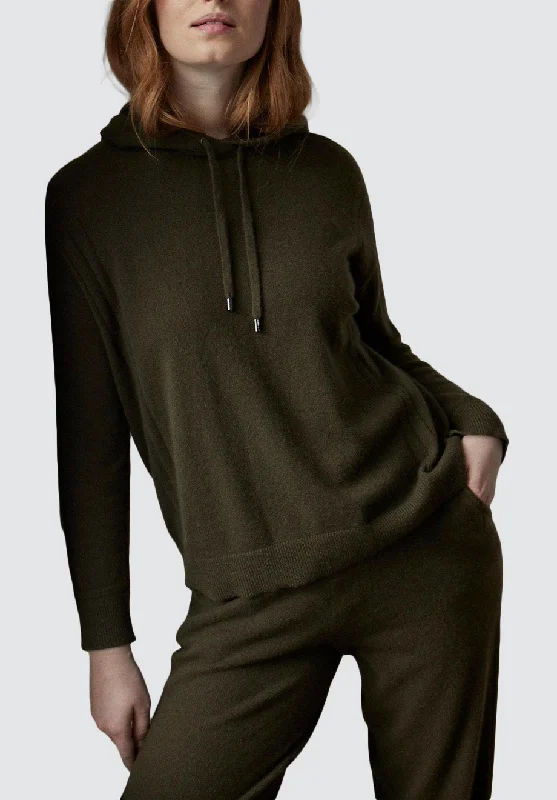 Cashmere Hoody | Khaki/Ballet Fashion Forward