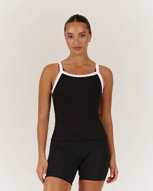 CONTROL RIBBED TANK TOP - BLACK Everyday Wear