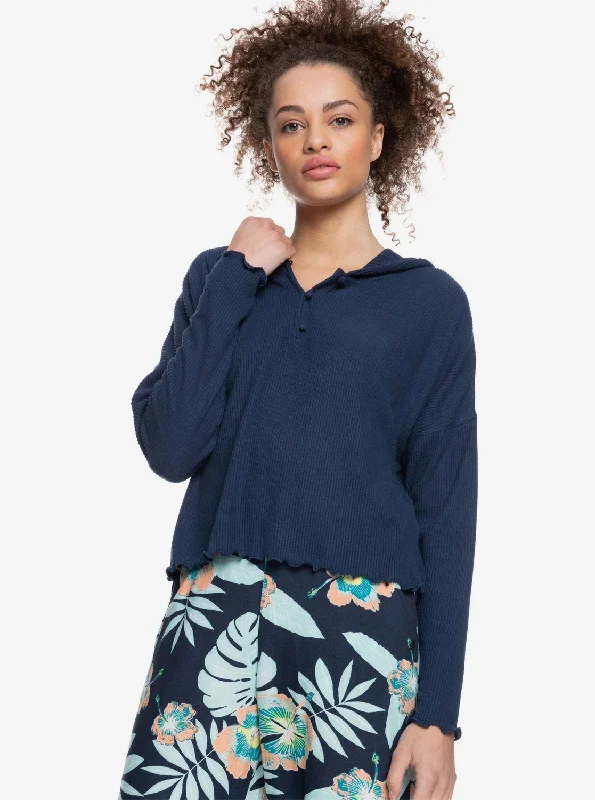 Cozy Day Long Sleeve Rib Knit Top - Mood Indigo Must Haves