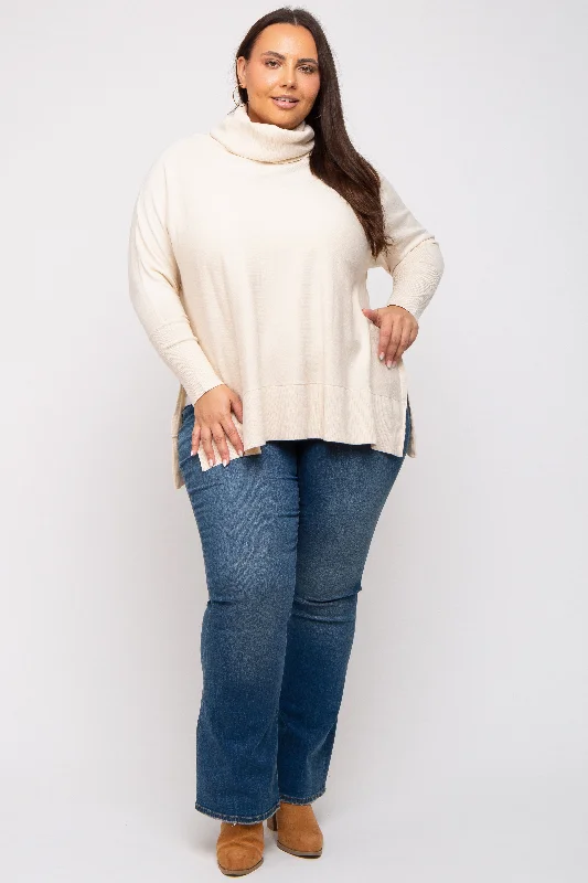 Cream Cowl Neck Dolman Sleeve Plus Sweater Wardrobe Essentials