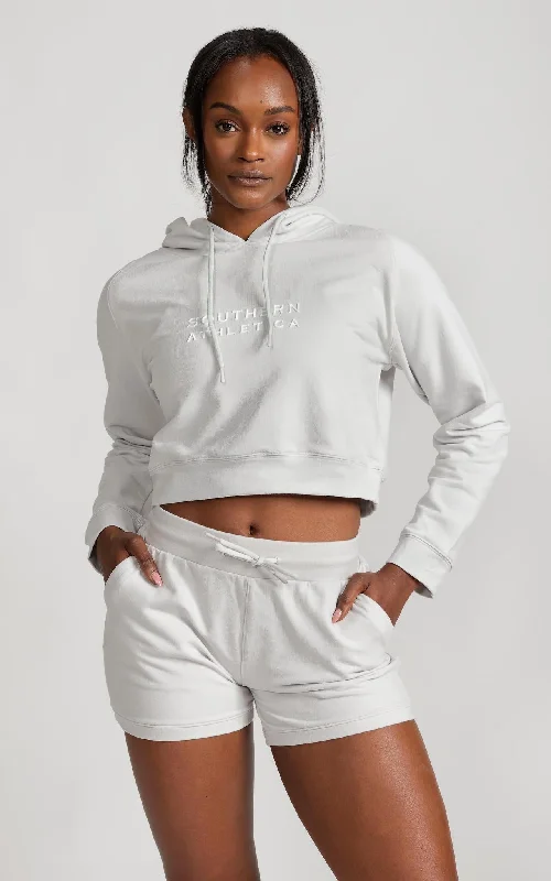 Women's Cropped Hoodie in Glacier Gray Wardrobe Essentials