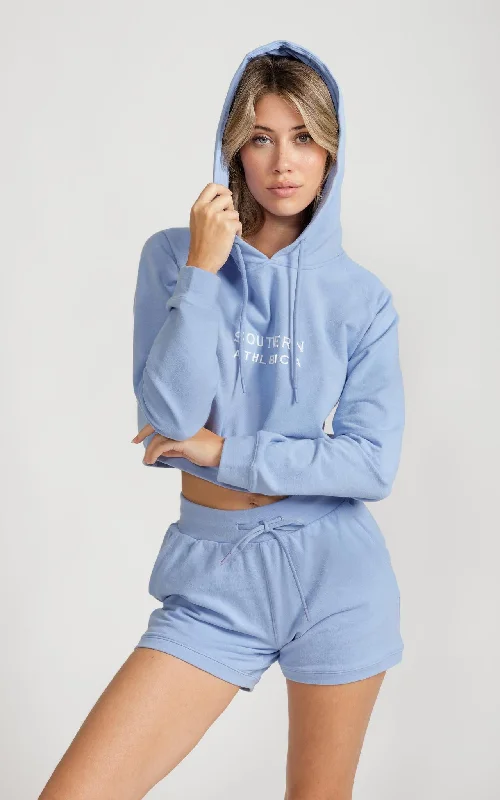 Women's Cropped Hoodie in Serenity Mega Sale