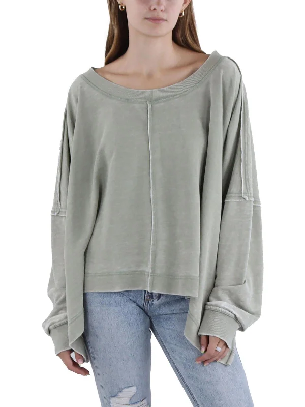 Daisy Womens Heathered Cotton Sweatshirt Urban Femme Streetwear