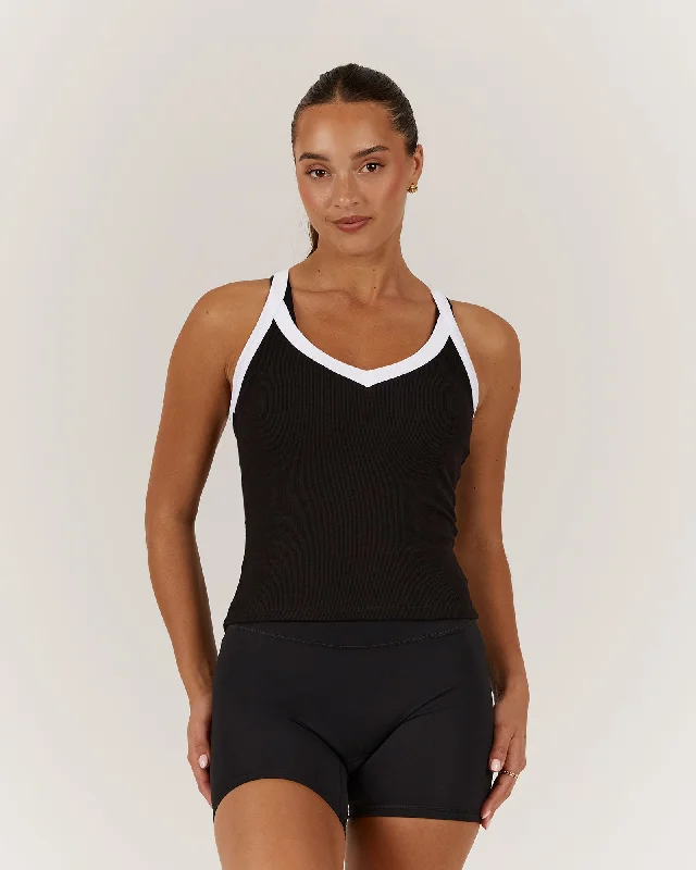 DEFINITION RIBBED TANK TOP - BLACK Urban Femme Streetwear