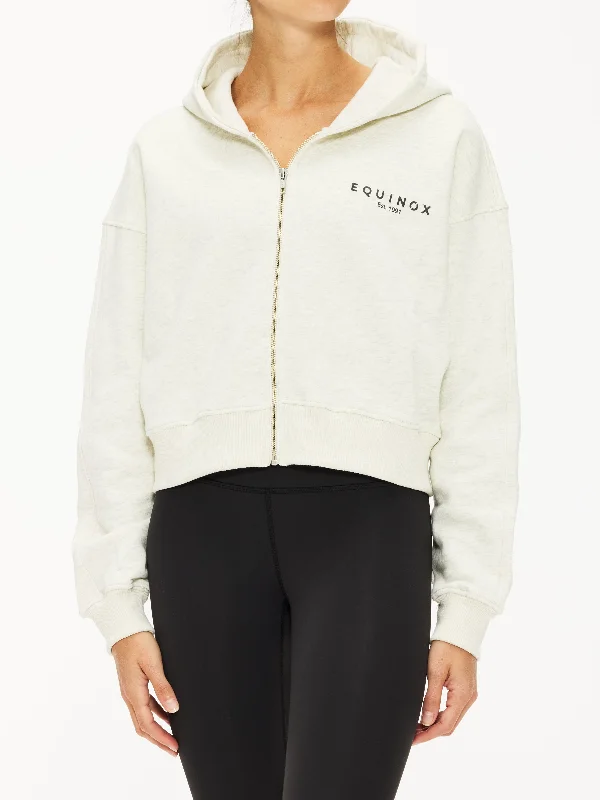 Equinox Crop Zip Est. Hoodie Premium Fashion