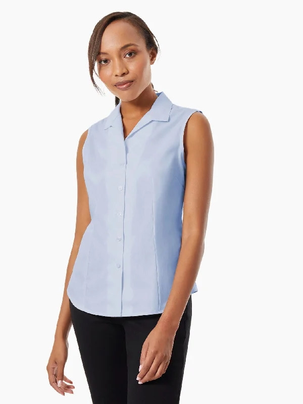 Easy-Care Sleeveless Button-Up Shirt Mother's Day Special