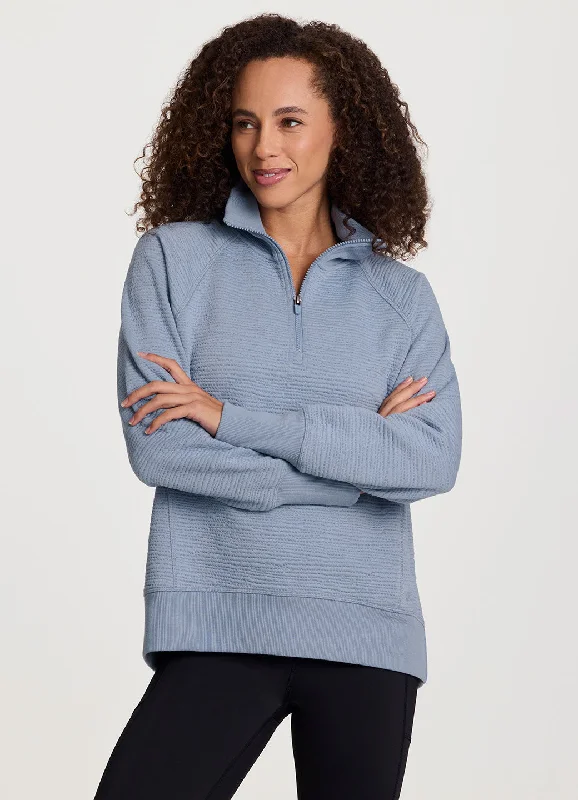 Easy Living Textured 1/4 Zip Pullover Limited Styles