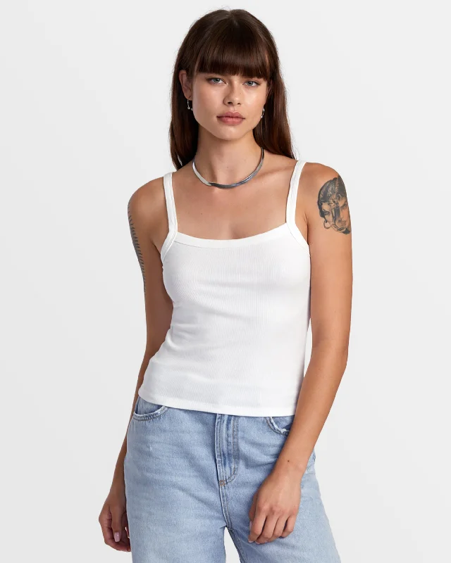 Easy Fitted Tank Top - Whisper White Trendy Street Style