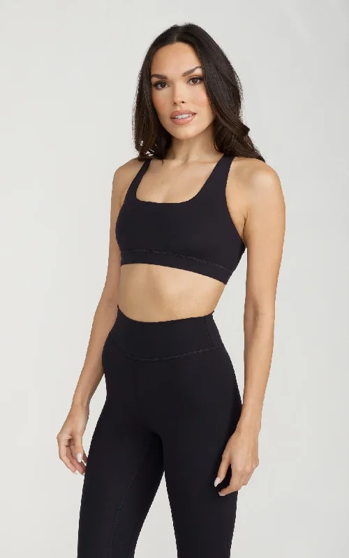 Elan Sports Bra in Black Nordic Minimalist Home Look