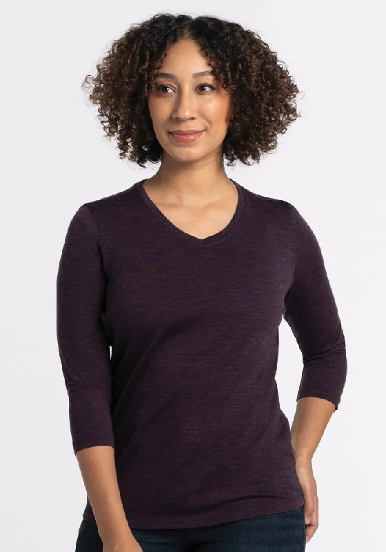 Elena V Neck - Deep Plum Limited Edition