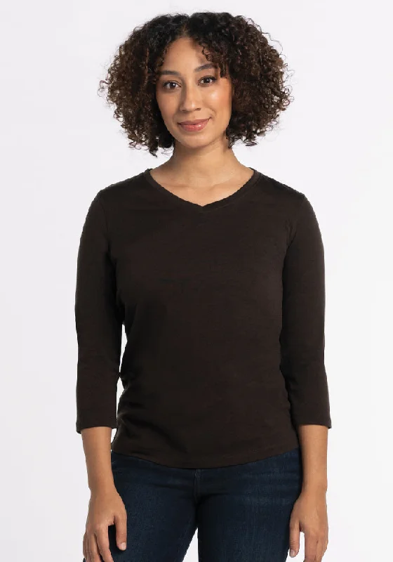 Elena V Neck - French Roast Final Sale