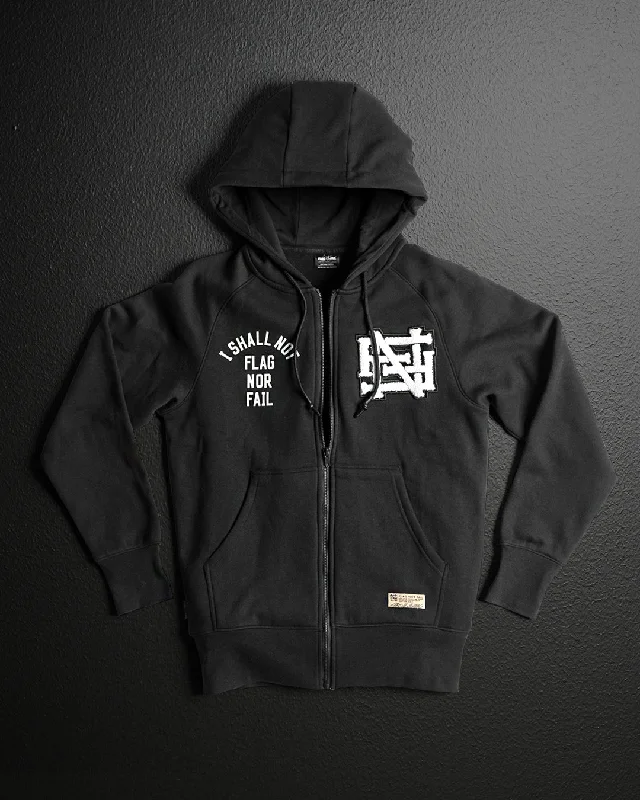 VARSITY PATCH ZIP UP - BLACK Limited Stock