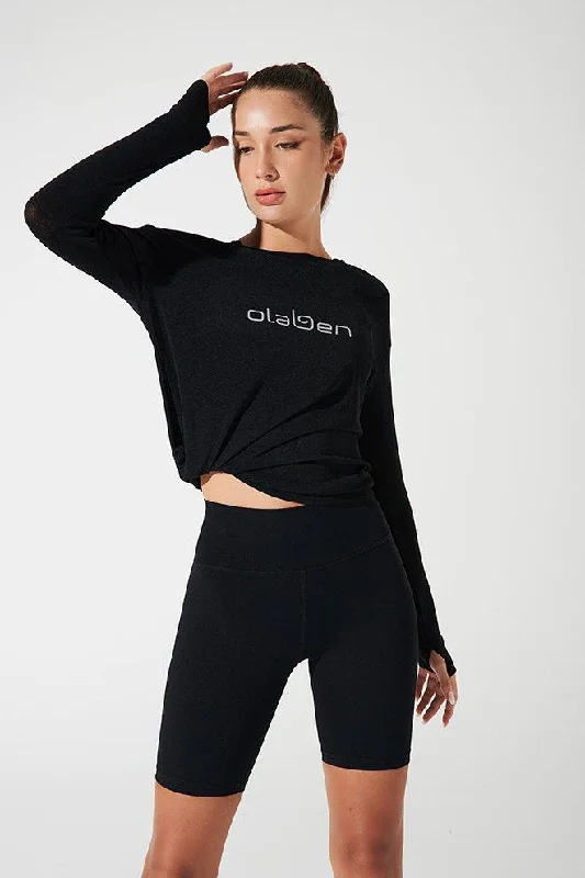 Emmy Long Sleeves Top - Black Comfort Centric Apparel