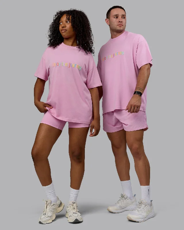 Unisex Enjoy The Journey Heavyweight Tee Oversize - Bubblegum-Multi Trendy Women's Wear Collection