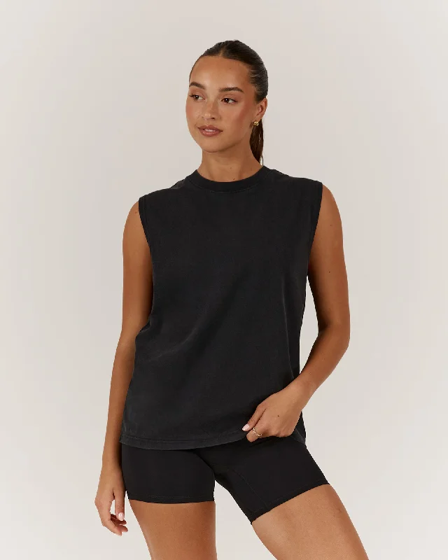 ESSENTIALS TANK - FADED BLACK Style Redefined