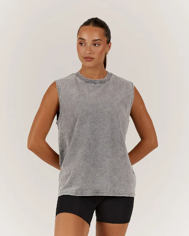 ESSENTIALS TANK - FADED GREY Comfort First Women's Fashion