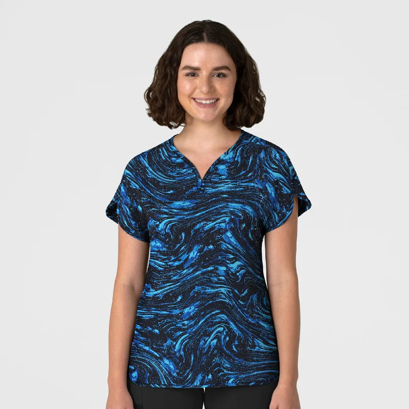 Women's Dolman Print Scrub Top - Starry Sparkle Top Brand Discounts