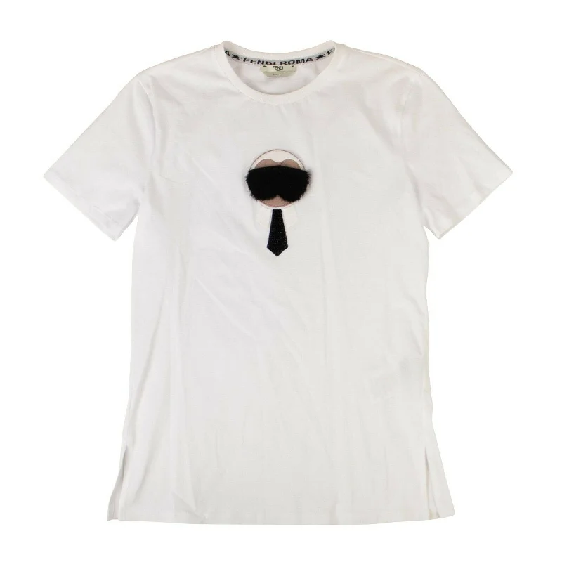 FENDI x KARL LAGERFELD Cotton 'Karl Monster' T-Shirt - White Popular Collection