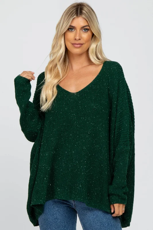 Forest Green Speckled Oversized Sweater Find Your Unique Flair