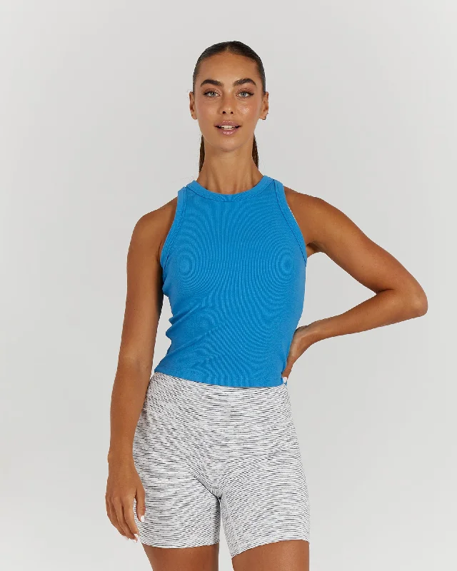 FORM RIBBED TANK TOP - BLUE Limited Time Special Offer