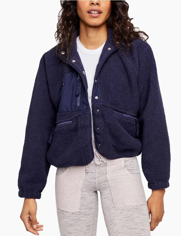 Hit The Slopes Fleece Jacket - Deepest Navy Chic Style, Always In Vogue