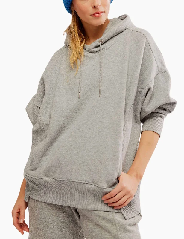 Sprint To The Finish Hoodie - Heather Grey Romantic Date - Night Ensemble