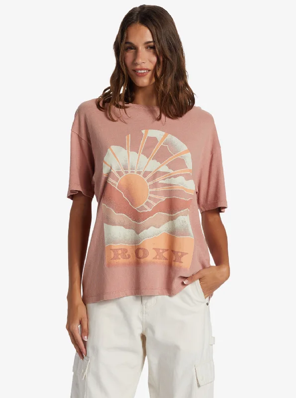 Get Lost In The Moment Oversized Boyfriend T-Shirt - Ash Rose Feminine Elegant