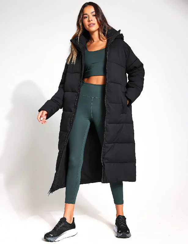 Long Puffer Jacket - Black Elevate Your Wardrobe