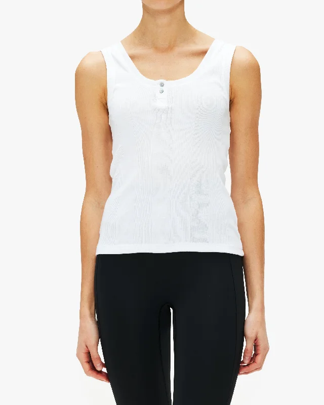 Goldie Cotton Rib Henley Tank Effortless Chic Apparel