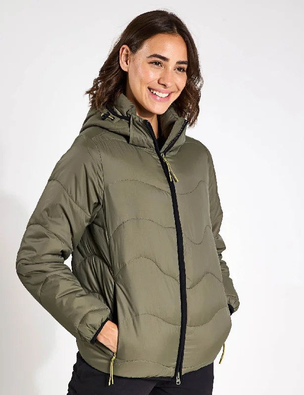 Stormwear Quilted Hooded Puffer Jacket - Dark Khaki Today Only