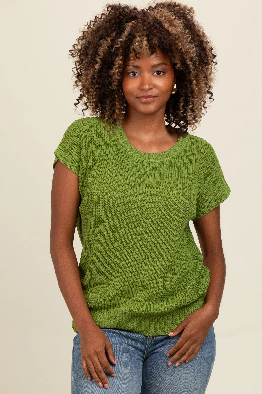 Green Knit Sweater Top Exclusive Discount